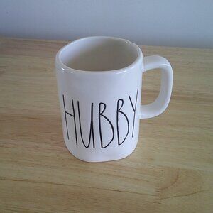 Rae Dunn Artisan Collection HUBBY Coffee Mug White